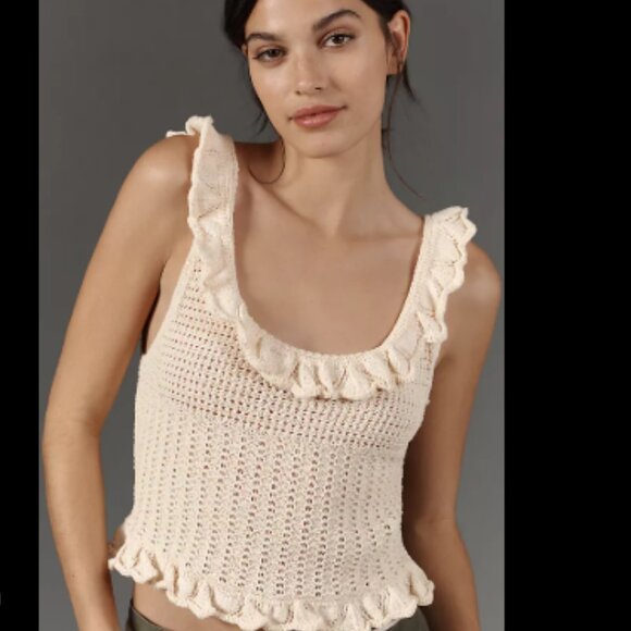 Brand New Pilcro Ruffled Sweater Tank Top - Picture 4 of 5